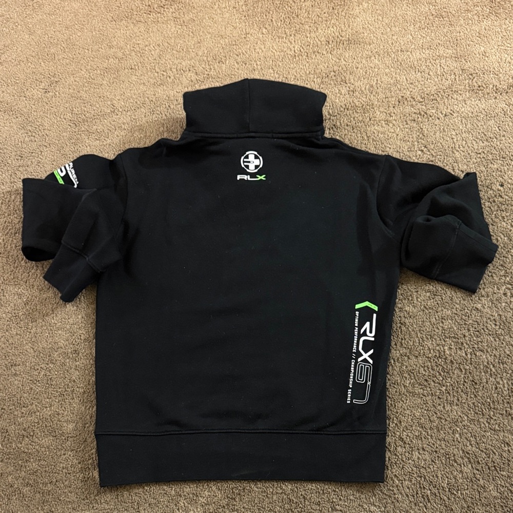 RLX Ralph Lauren Black Hoodie with Green and White Accents - Picture 3 of 4
